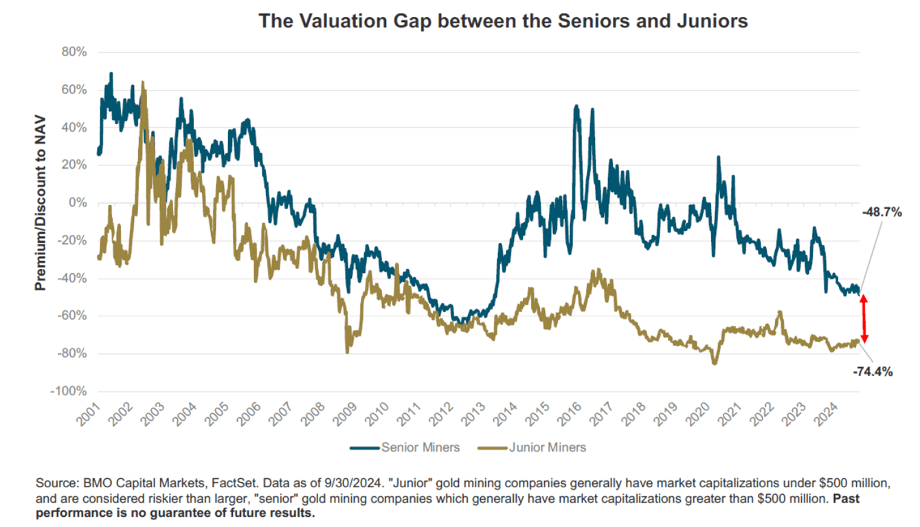 Bewertungslücke zwischen den Senior- und Junior-Goldproduzenten