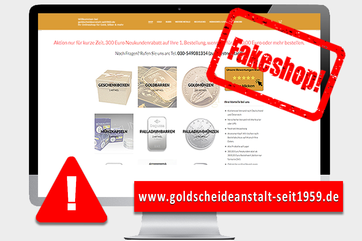 Fakeshop Seite Goldscheidestätte-seit-1959.de beschlagnahmt